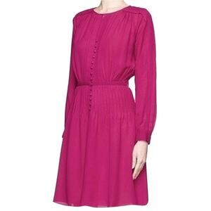 Diane Von Furstenberg Blue Silk Tawney Business Career Long Sleeve Dress Size 8